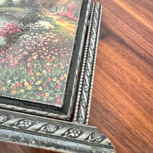 Tilt Swing Picture Frame Antique Art Deco Swinging Tabletop Carved Wood W Photo - Picture 14 of 16